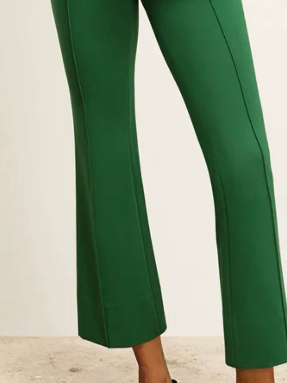 MM Lafleur Green Stretch Ponte Crop Flare Pants Women’s Sz XL Career Comfort